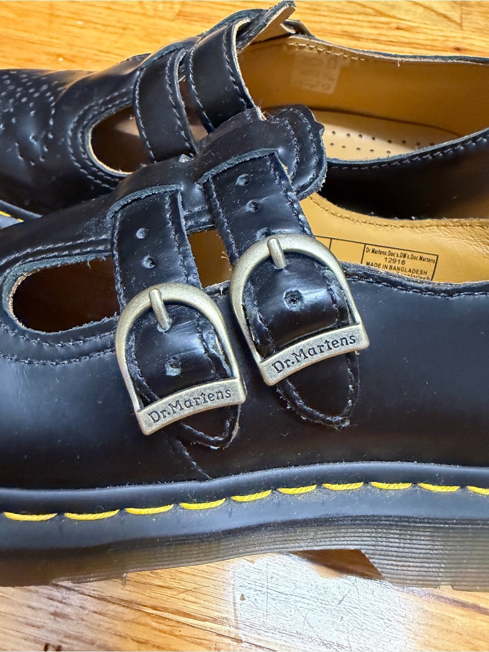 Dr. Martens Black Double Buckle Mary Jane Shoes - Picture 7 of 8